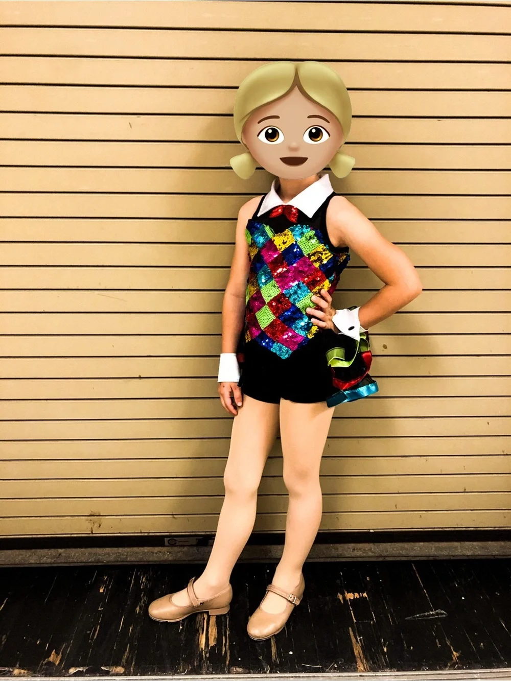 Girls' Multicolor Sequin Harlequin Costume